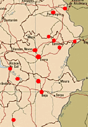 Alentejo Pousadas map